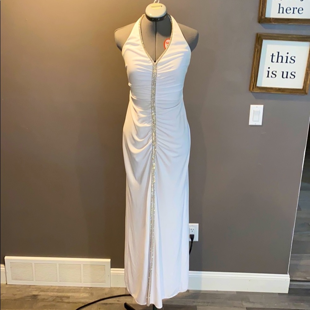 White dress with rhinestones